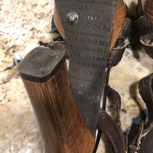 Gianni Bini Chocolate Brown Strappy Heels - 7 - Picture 5 of 8